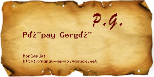 Pápay Gergő névjegykártya